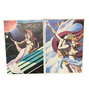 Two Wilfred Moser Postcards with Prints: Illuminations and Heroes 1984